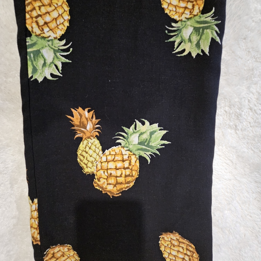 Wild Honey Black Straight Leg Pants Size M Tropical Resortwear TOP AVAILABLE - Picture 8 of 16